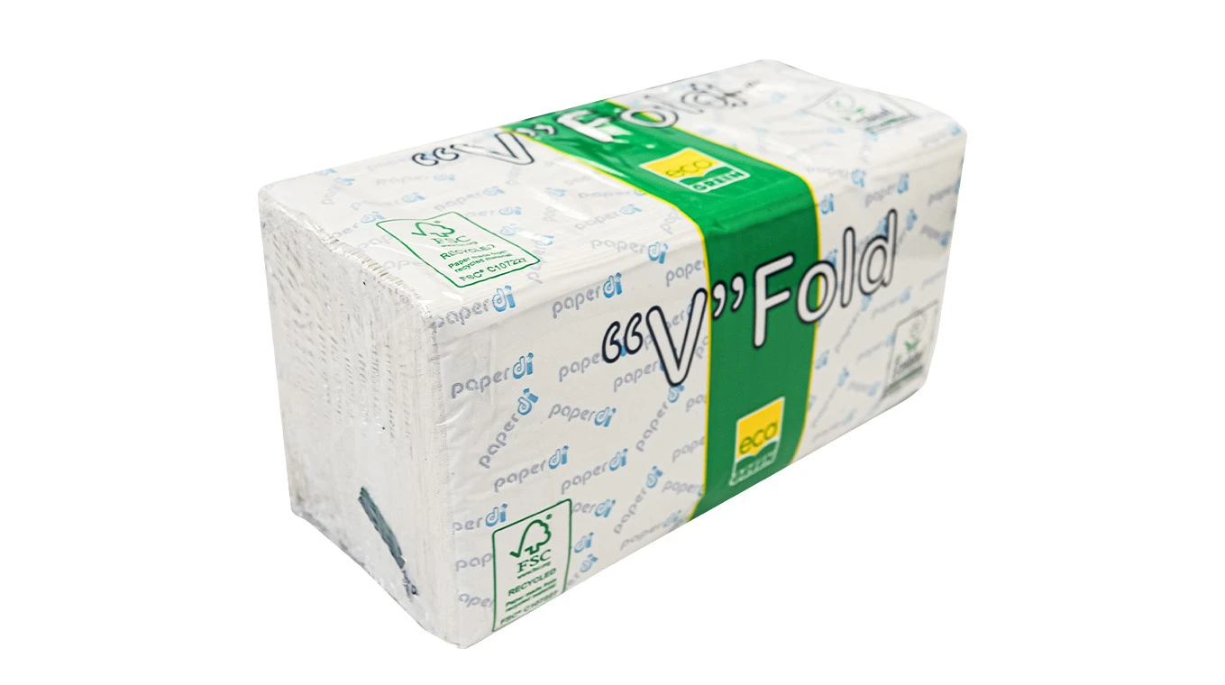 ECOGREEN Essuie-mains en papier pliage V, 2 couches, blanc