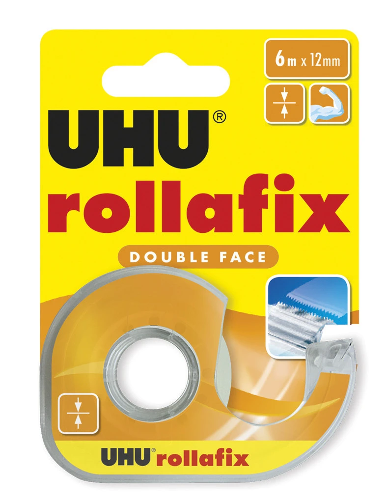 UHU Ruban adhésif double face Rollafix 6mx12mm