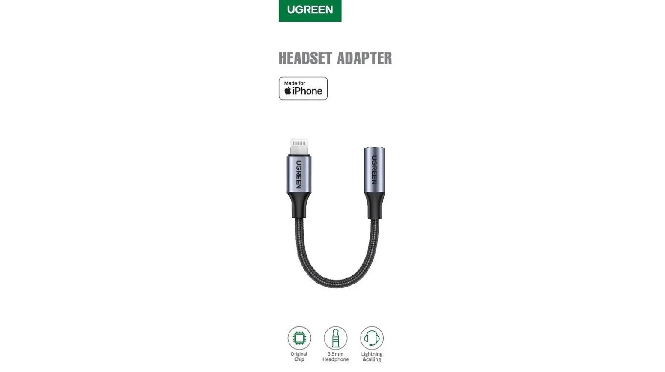 UGREEN Adaptateur Lightning vers Jack 3.5 mm 10 cm