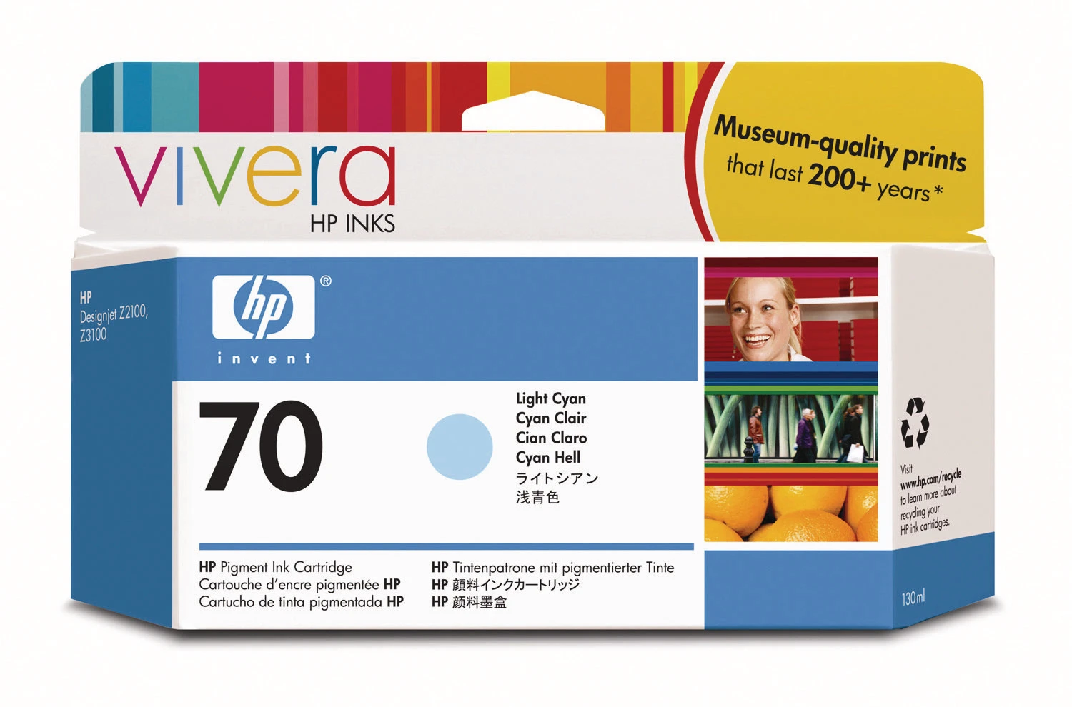 HP 70 Tintenpatrone light cyan