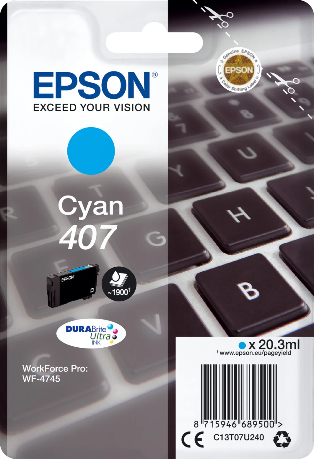 EPSON T07U240 Tintenpatrone L cyan