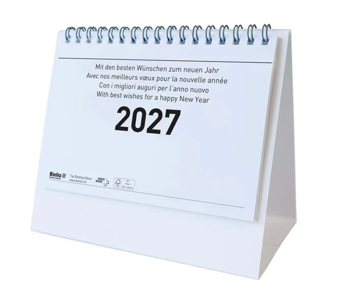 BIELLA  Calendrier de bureau Desktop Basic- Format : 14,8 x 10,5 cm