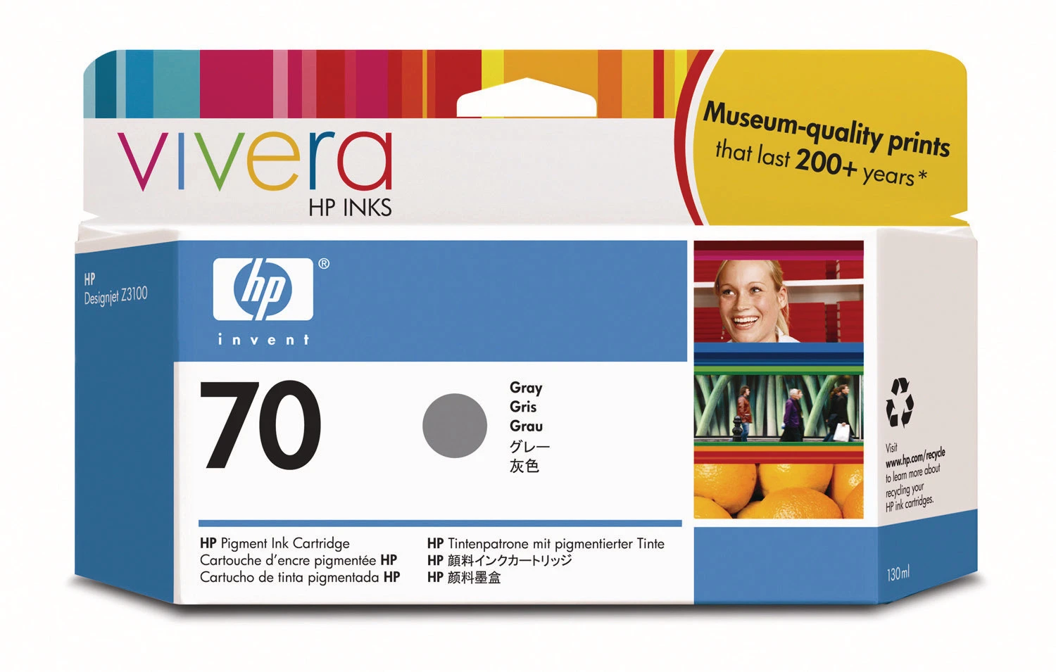 HP 70 Tintenpatrone grau