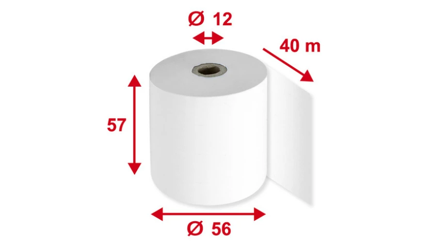 Rouleaux thermiques 57 mm x 40 m, 5 pièces