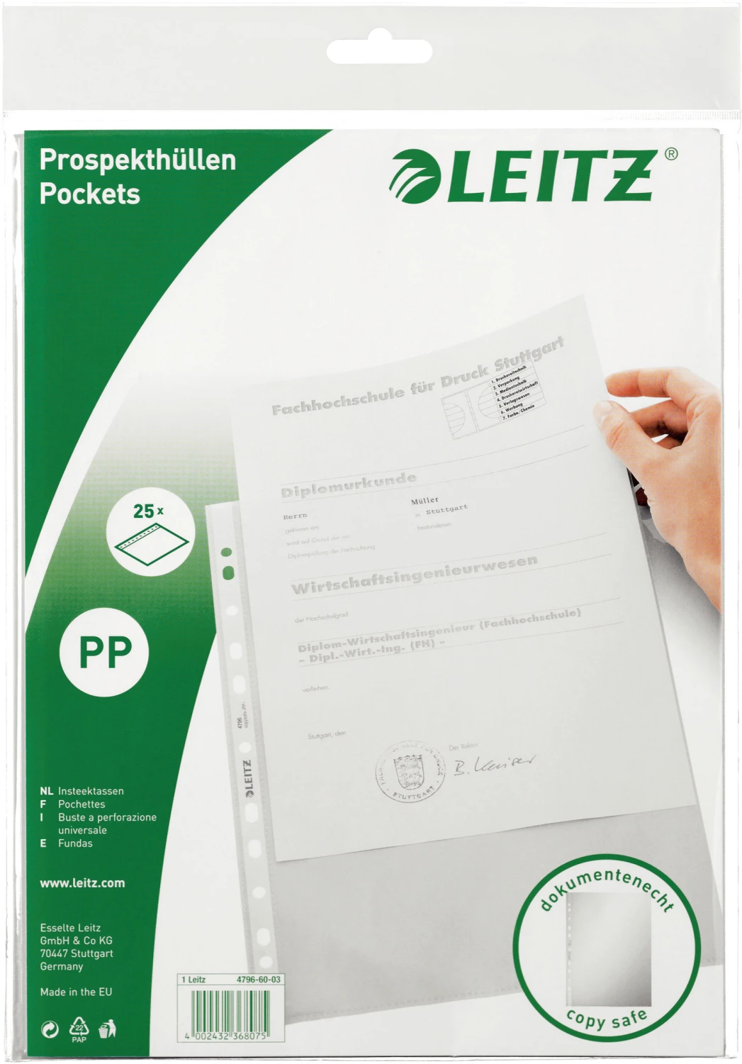 LEITZ Dossier PP A4 - 25 pcs.