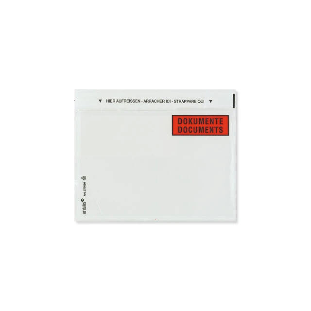 Dokumententaschen C6, 165 x 120 mm mit Aufdruck Dokumente/Documents, Pack à 250 Stück