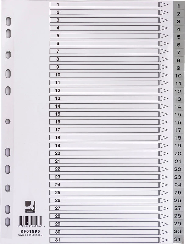 Q-CONNECT Répertoire de chiffres 1 - 31