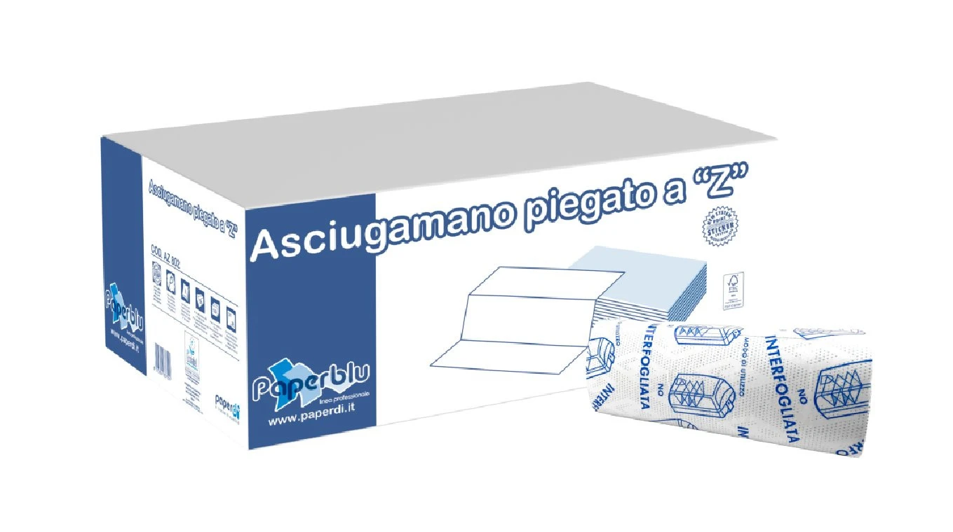 PAPERBLU Essuie-mains en papier pliage Z, 2 couches, extra-blanc