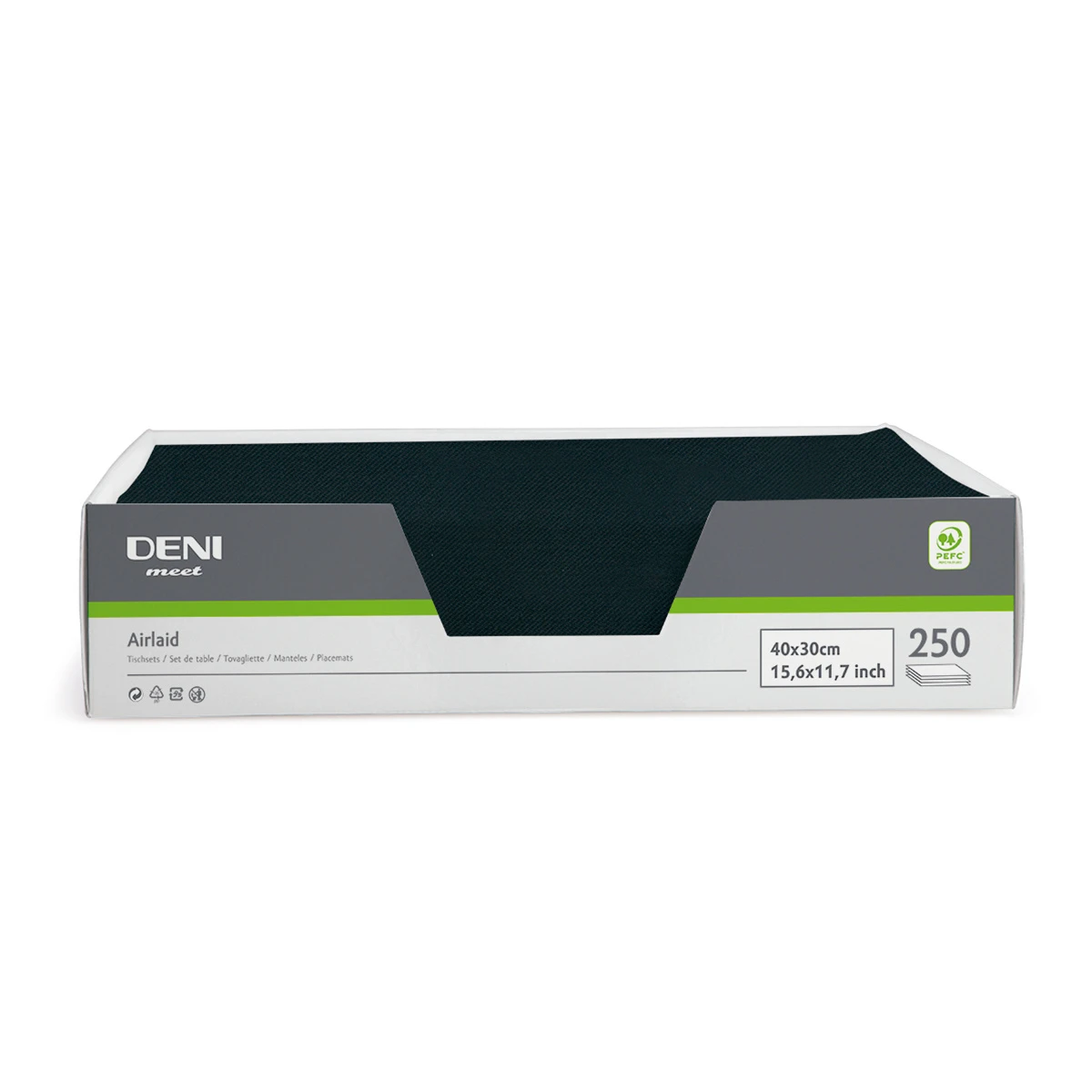 DENI meet Sets de table Airlaid, gris, 30x40cm