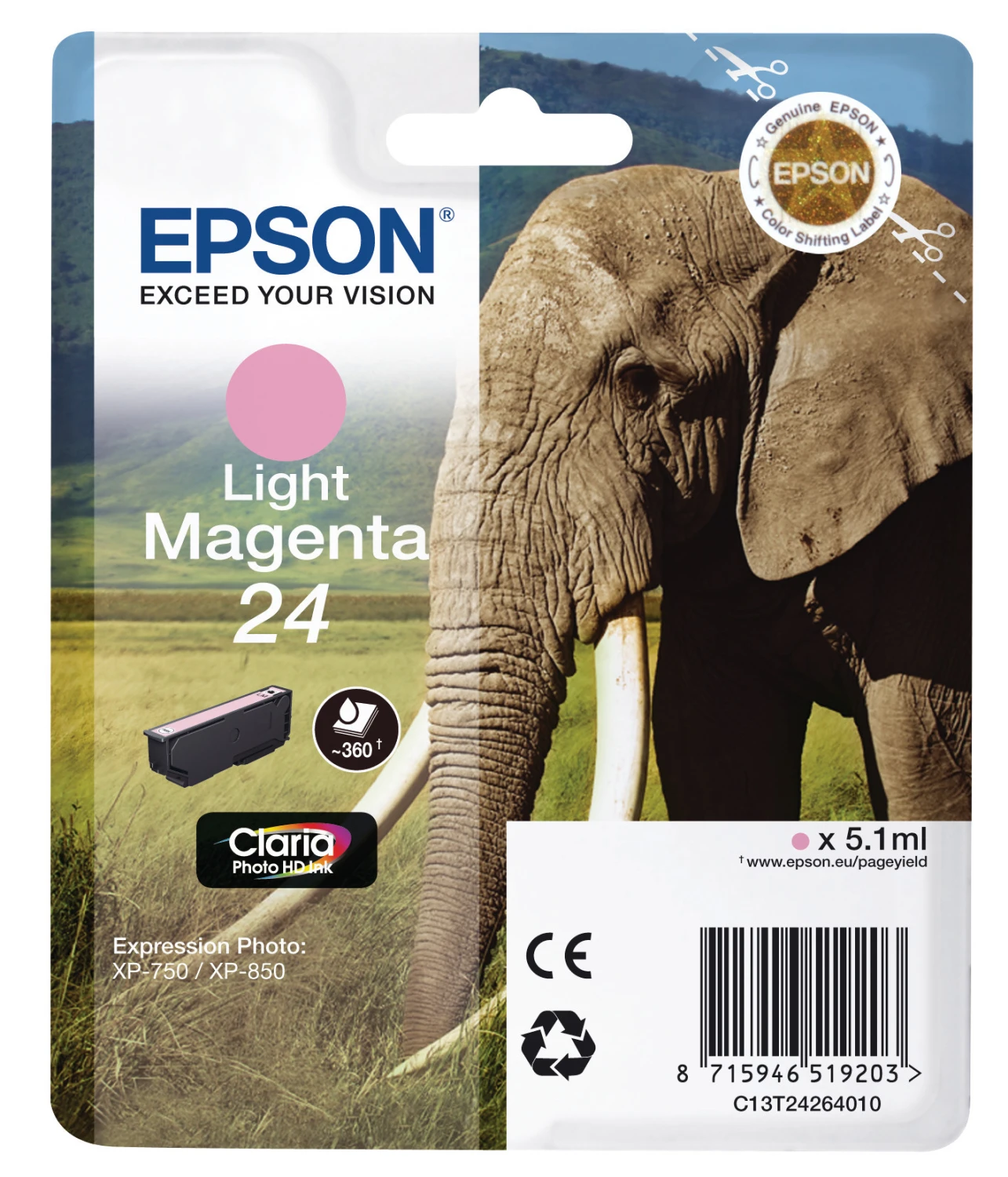 Epson Cartouche d'encre magenta light (C13T24264010, T2426)