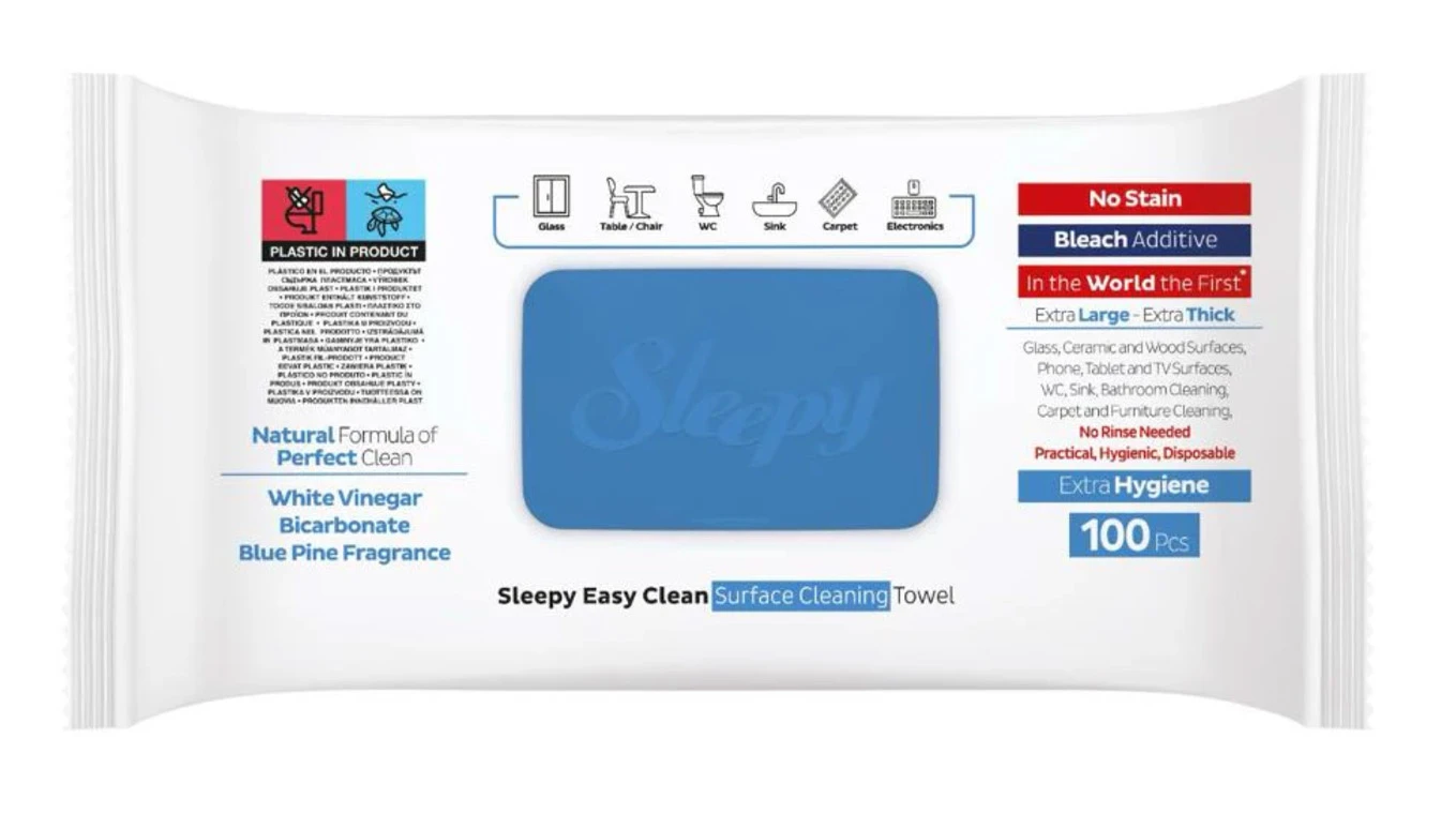 SLEEPY Lingettes nettoyantes pour surfaces Easy Clean 100 lingettes
