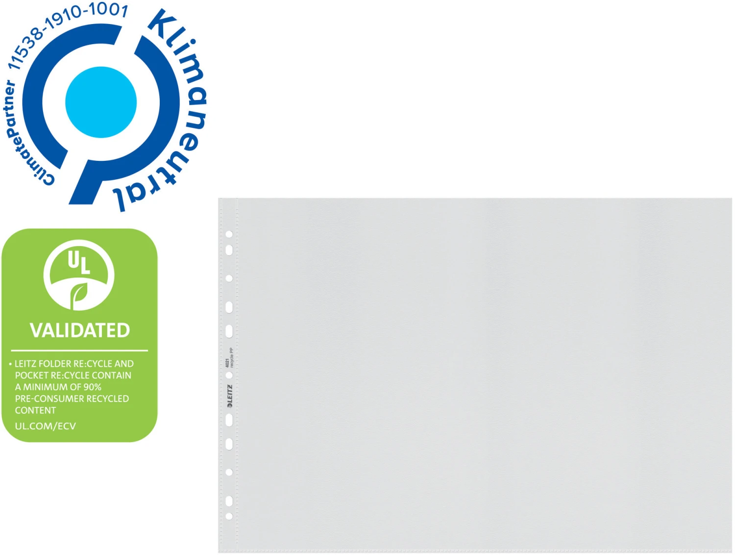 LEITZ Poches PP Recycle A3
