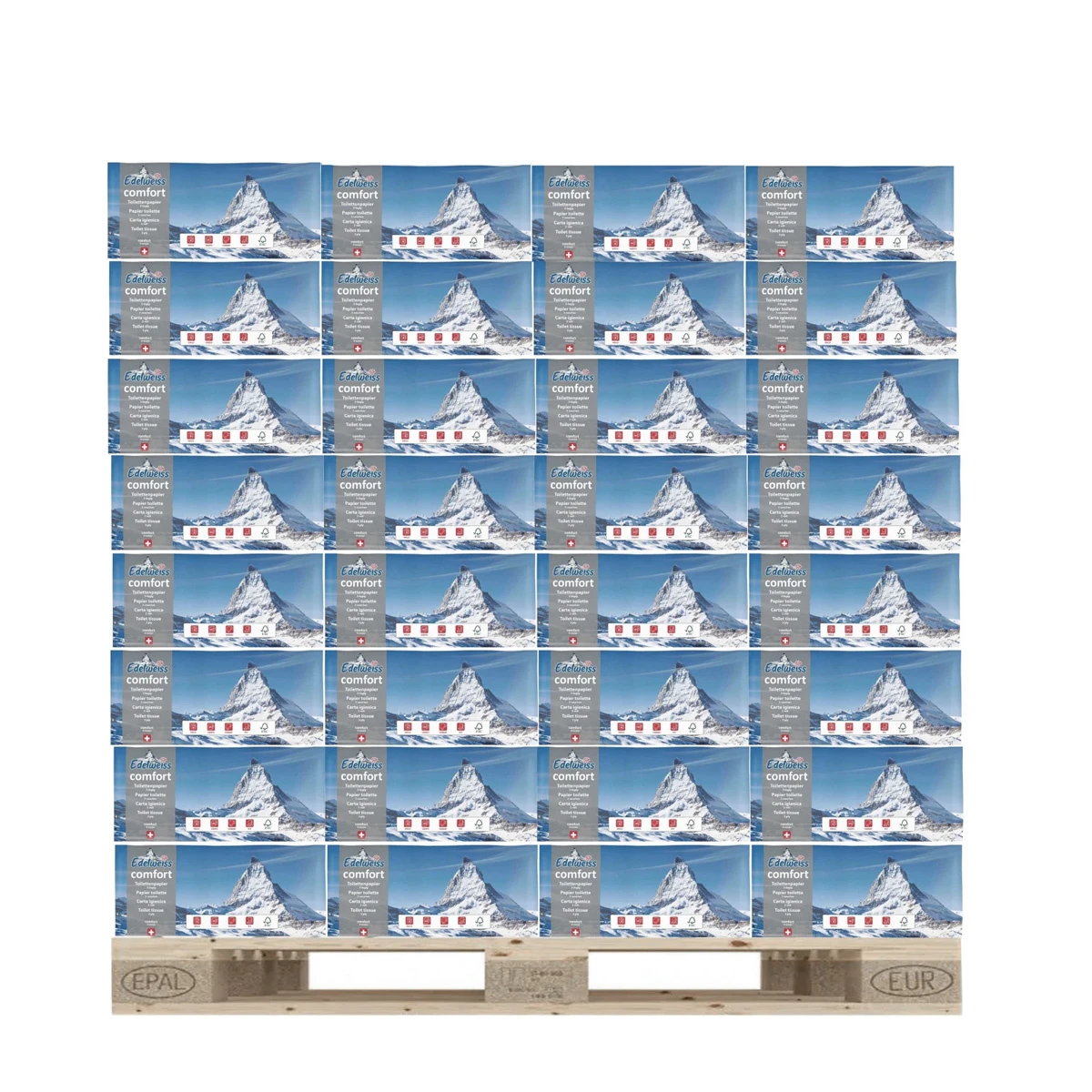 EDELWEISS Papier toilette Comfort 3 couches, 2112 rouleaux (1 palette)