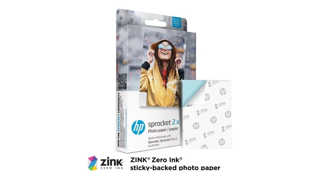 HP ZINK Sprocket Fotopapier 5 x 7,6 cm, 290 g/m²