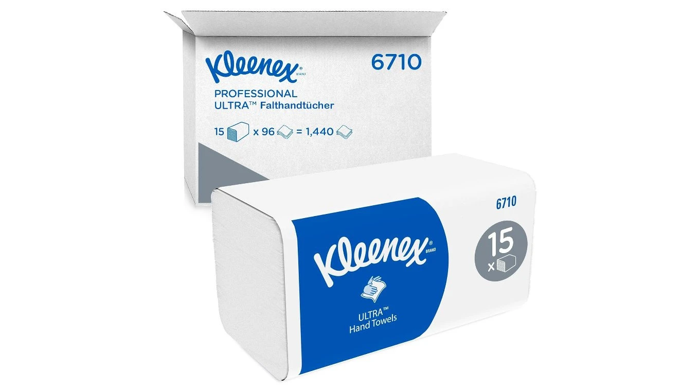 KLEENEX Essuie-mains en papier Ultra pliage V, 3 couches, blanc