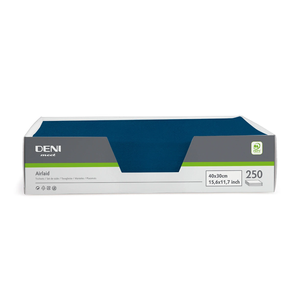 DENI meet Sets de table Airlaid, gris, 30x40cm