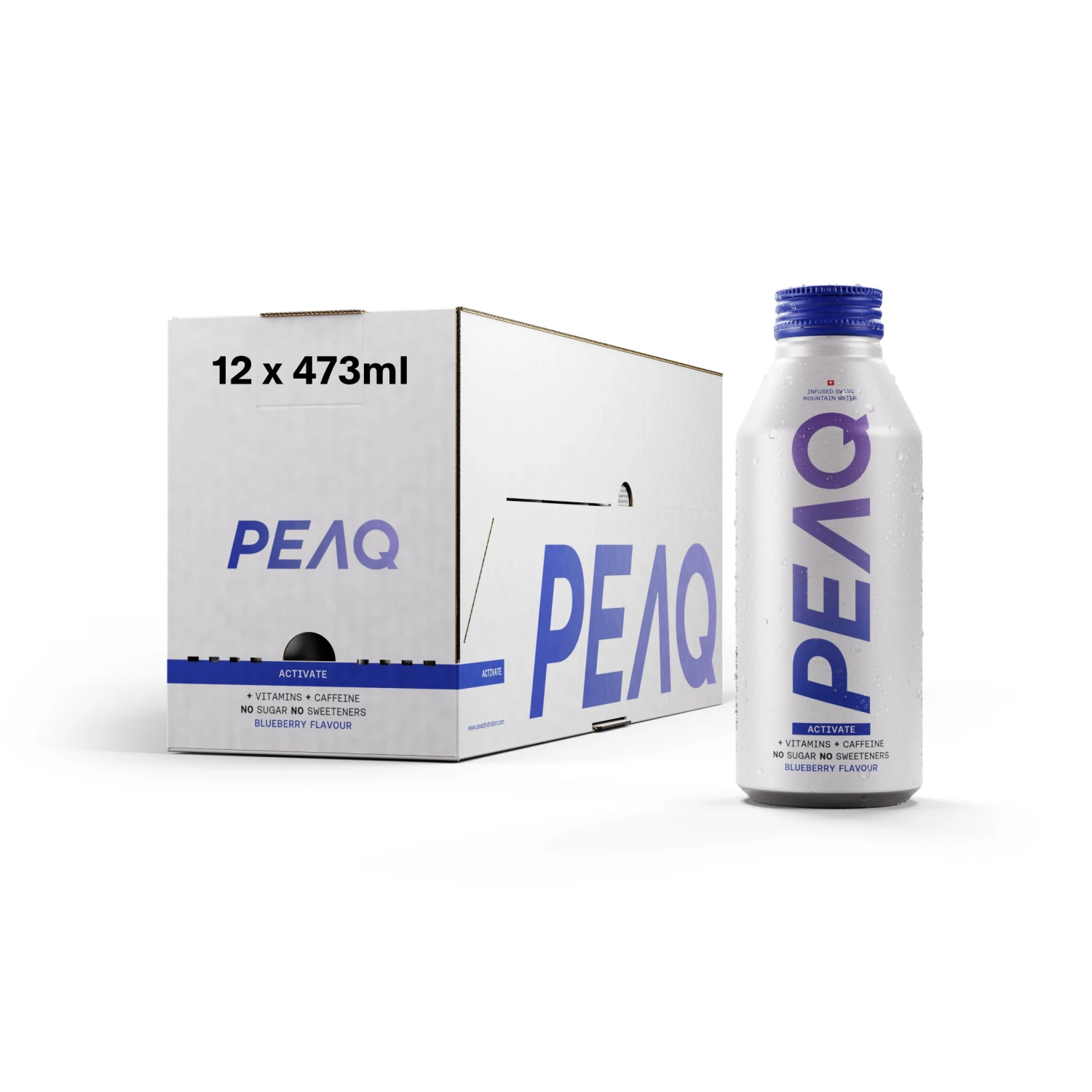 PEAQ Activate Blueberry bouteille aluminium 12 x 473 ml