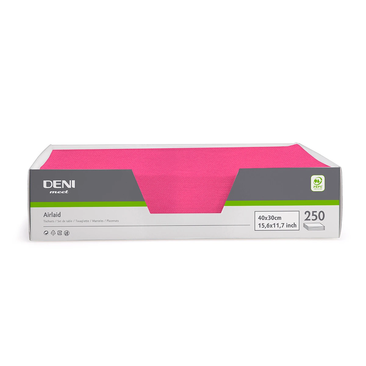 DENI meet Sets de table Airlaid, gris, 30x40cm
