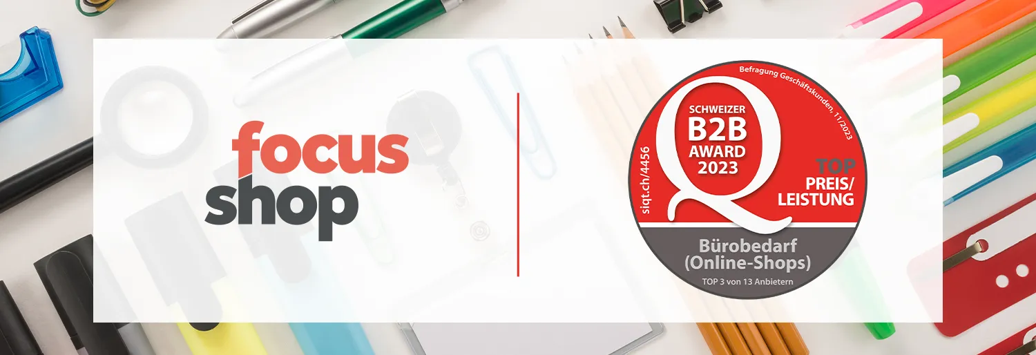 Focusshop – Schweizer B2B Award 2023, Preis/Leistung Bürobedarf (Online-Shops)
