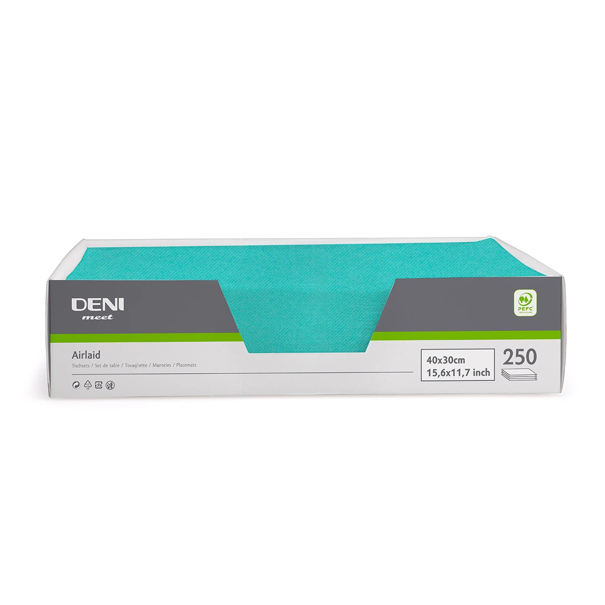 DENI meet Sets de table Airlaid, gris, 30x40cm