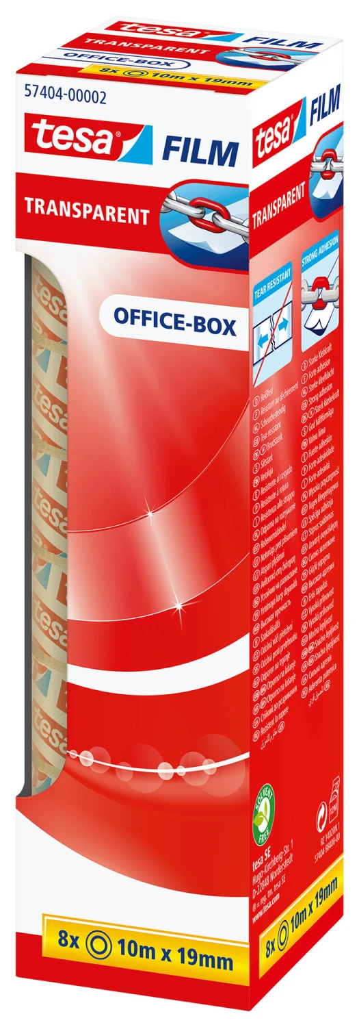 TESA Ruban adhésif transparent en boîte 10 m x 19 mm
