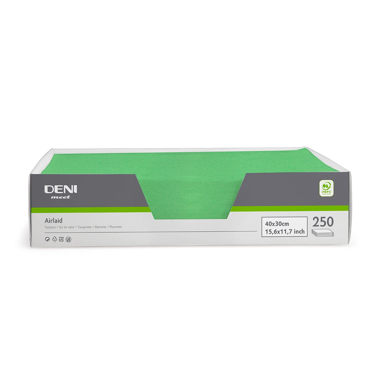 DENI meet Sets de table Airlaid, gris, 30x40cm