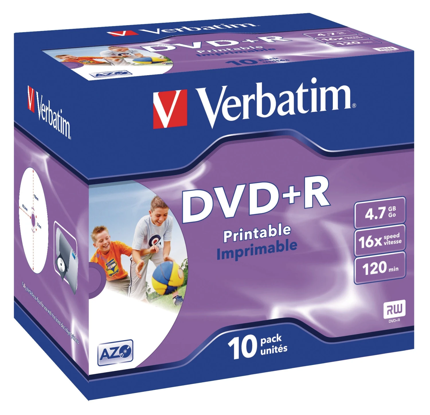 Verbatim DVD+R AZO 4.7GB Imprimable