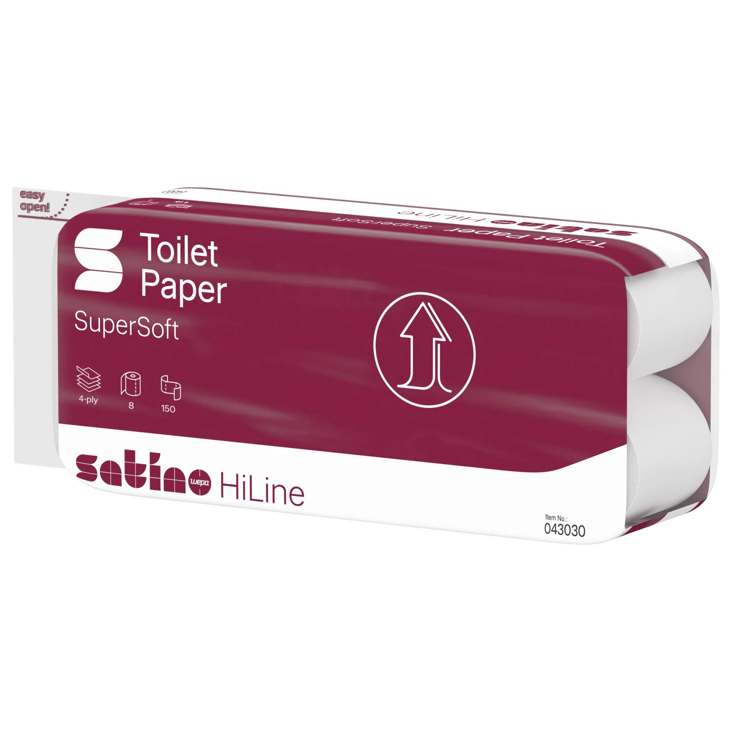 SATINO  Papier hygiénique HiLine 4 couches, 8 rouleaux