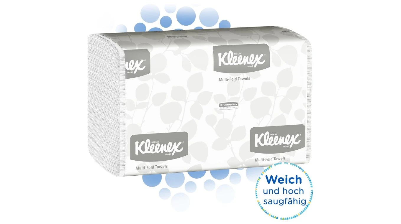 KLEENEX Essuie-mains en papier Multifold pilage Z, 1 couche, blanc