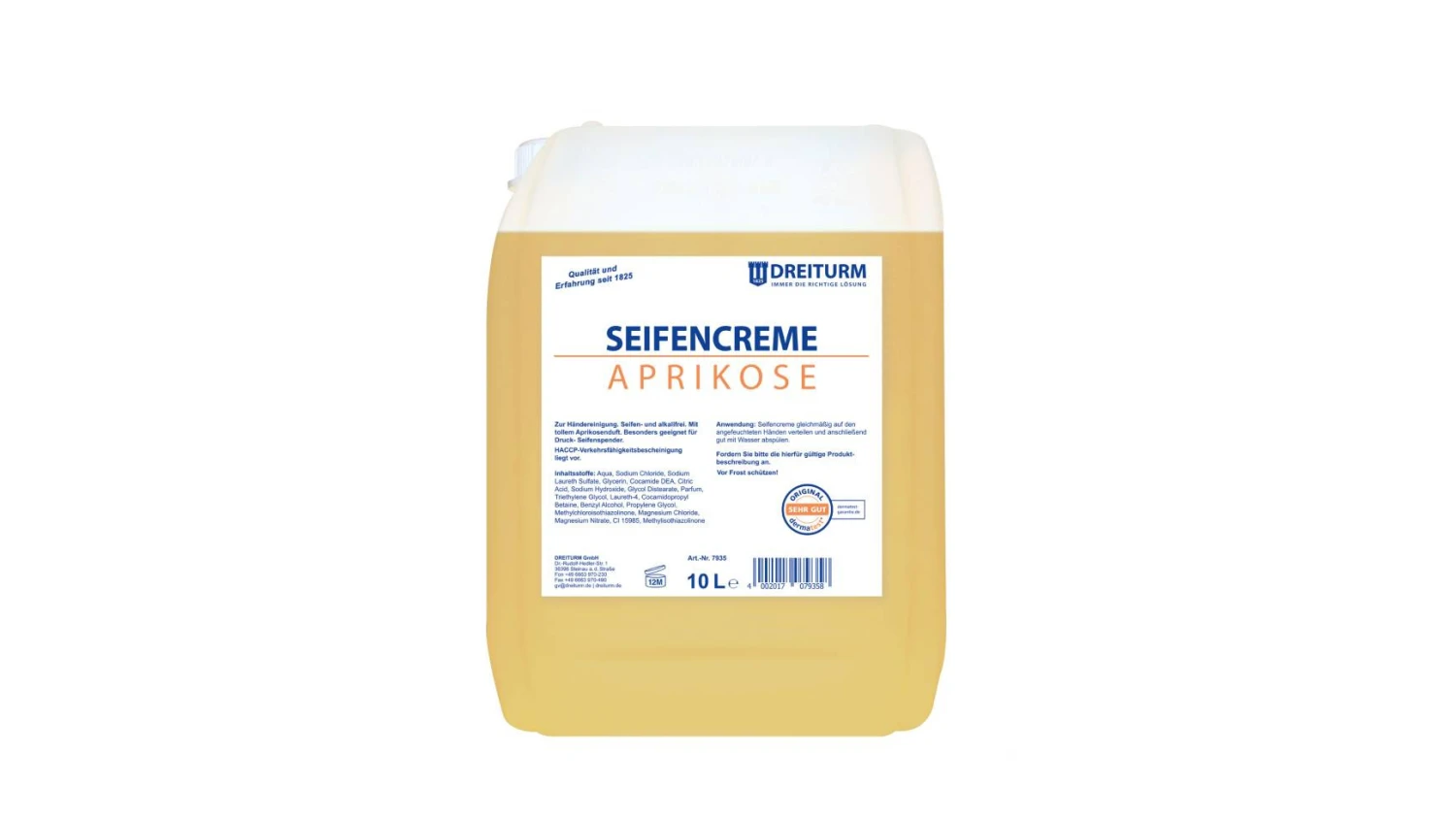 DREITURM Crème de savon Abricot 10 L