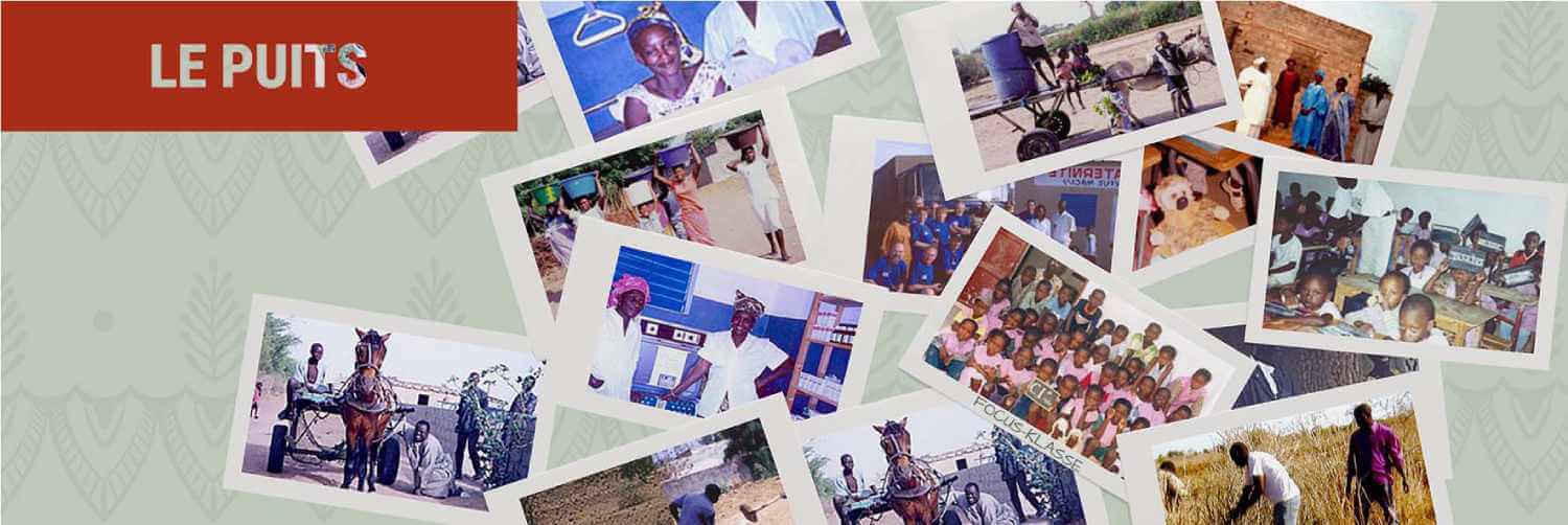 Bildercollage verstreuter Fotos mit rotem Banner "Le Puts" im Hintergrund