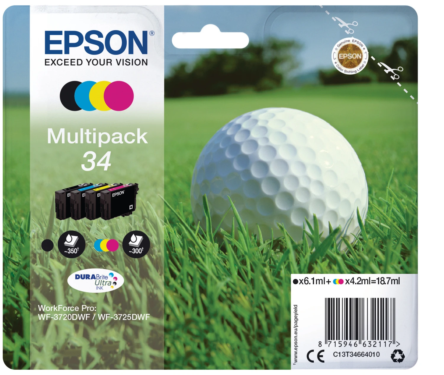 EPSON 4-colour 34 Multipack Cartouches d'encre BCMY