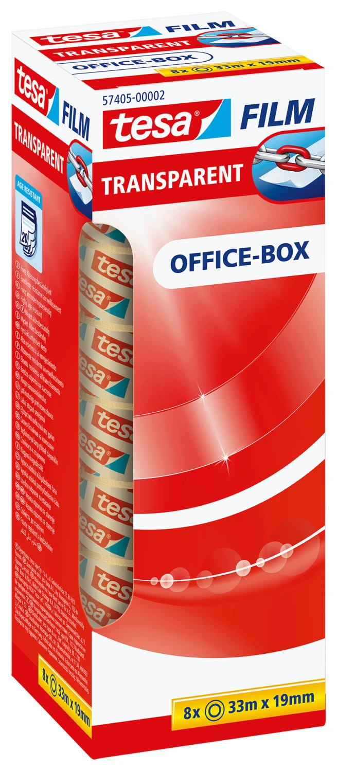 TESA Bande adhésive transparent Office-Box 33 m x 19 mm