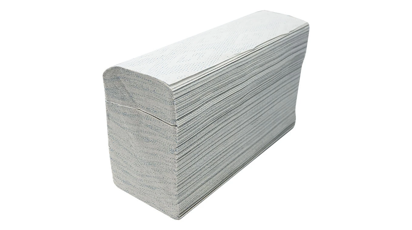 ECOGREEN Essuie-mains en papier pliage Z, 2 couches, gris clair