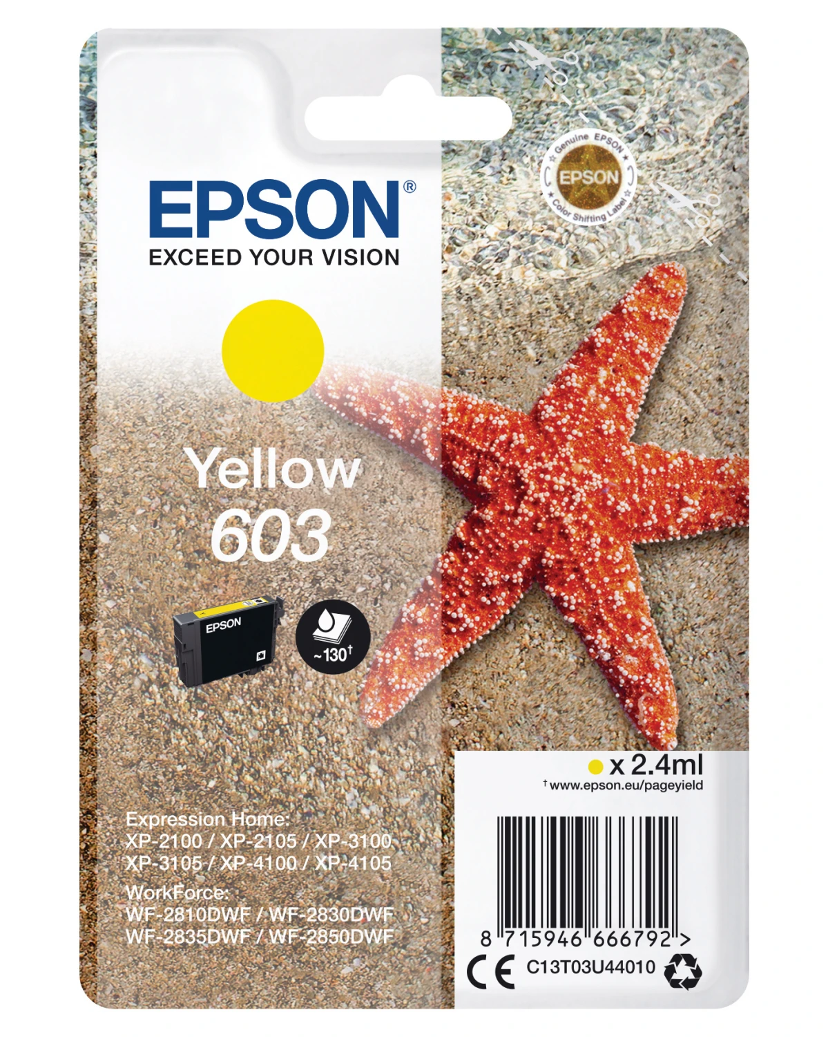 EPSON 603 Cartouche d'encre jaune