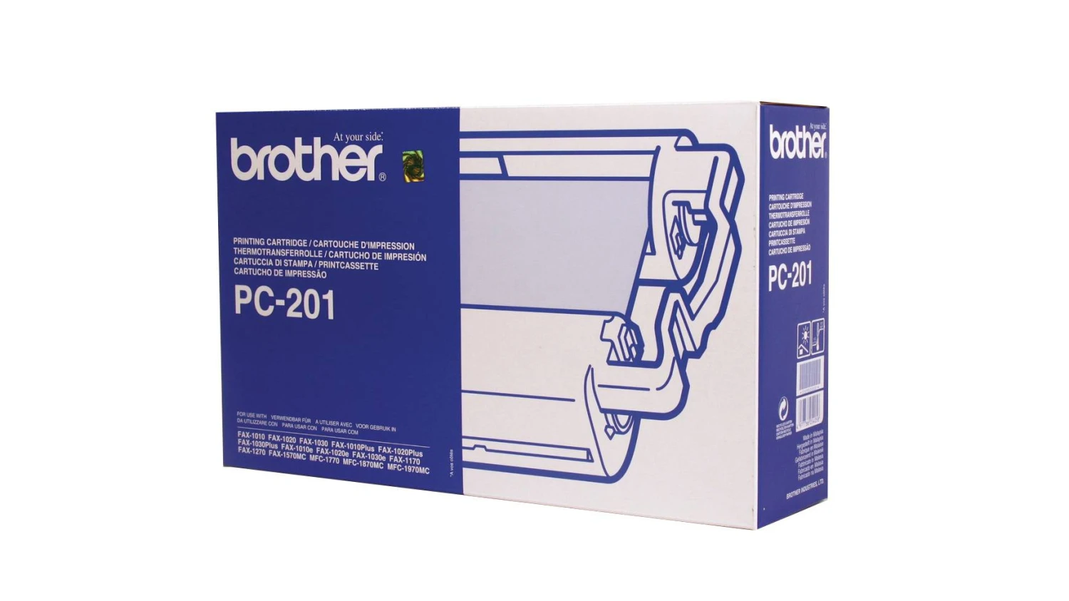 Brother multicassette + 1 rouleau transfert thermique noir (PC-201RF)