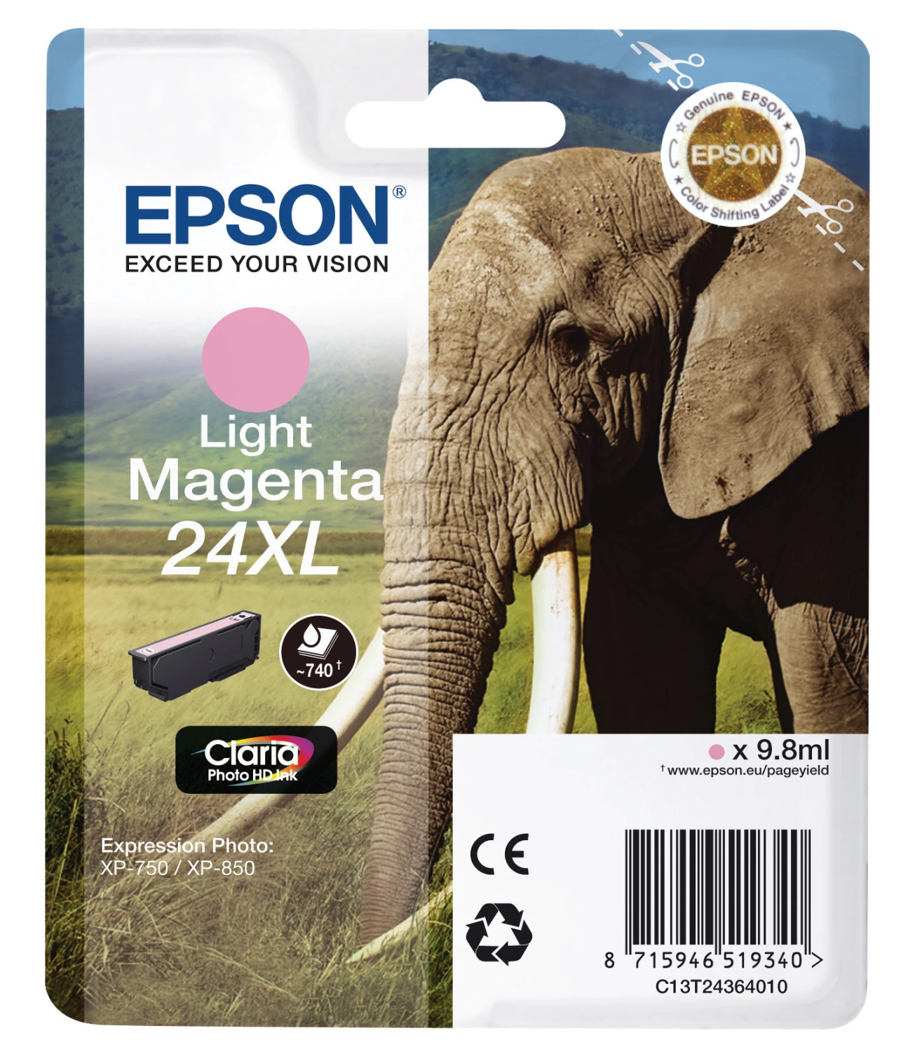 Epson Cartouche d'encre magenta light haute-capacité (C13T24364010, T2436)