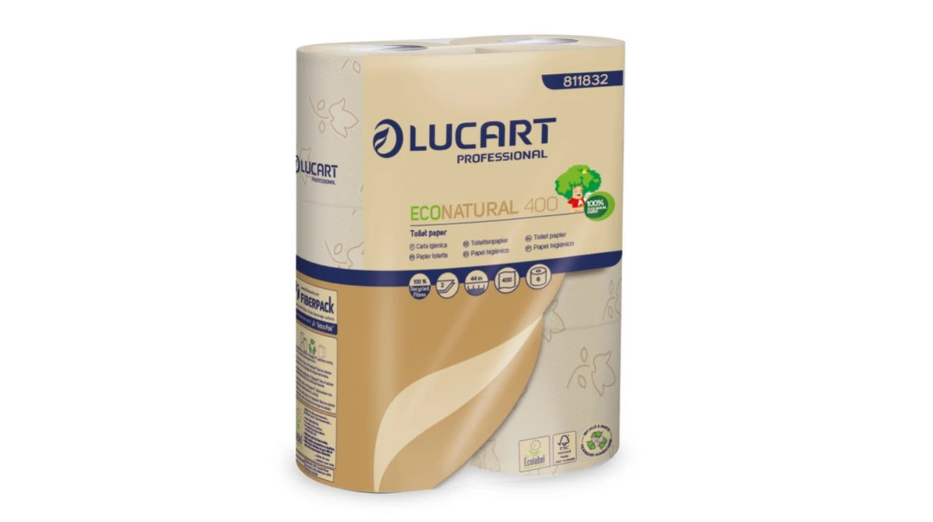 LUCART Papier toilette EcoNatural 2 couches, 30 rouleaux