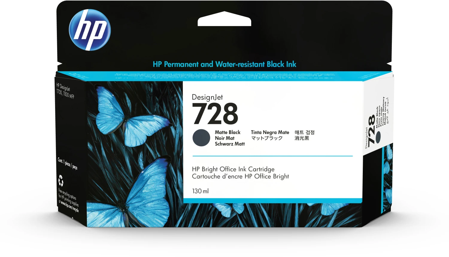 HP 728 Tintenpatrone matte schwarz
