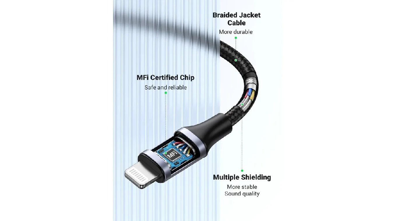 UGREEN Adaptateur Lightning vers Jack 3.5 mm 10 cm